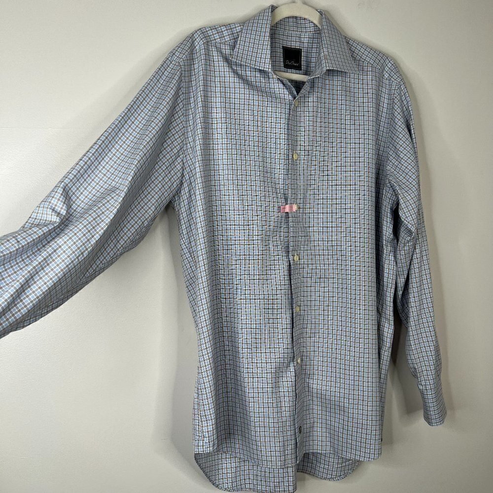 David‎ Donahue 100% Cotton Checkered Men's Button Down